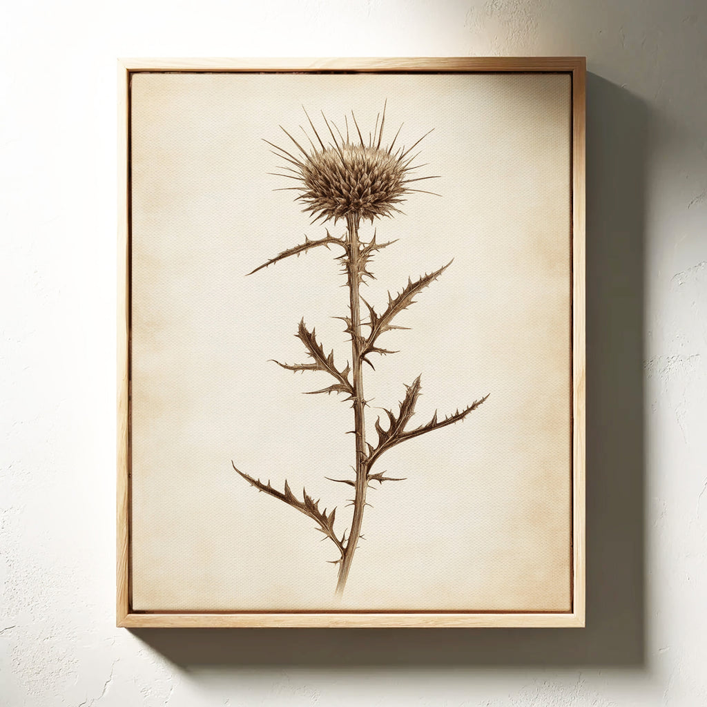Vintage Thistle Botanical Print – Rustic Western Floral Wall Art
