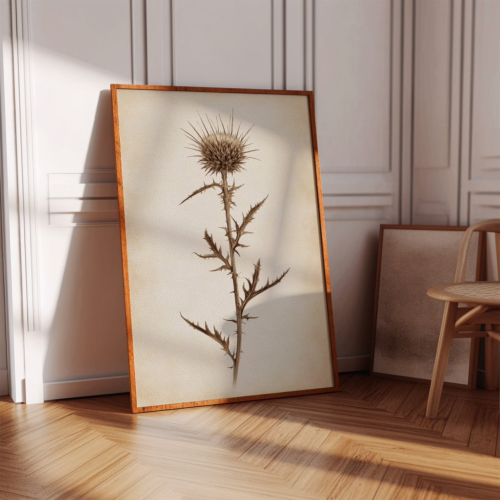 Vintage Thistle Botanical Print – Rustic Western Floral Wall Art