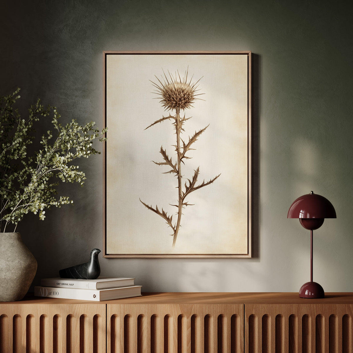 Vintage Thistle Botanical Print – Rustic Western Floral Wall Art