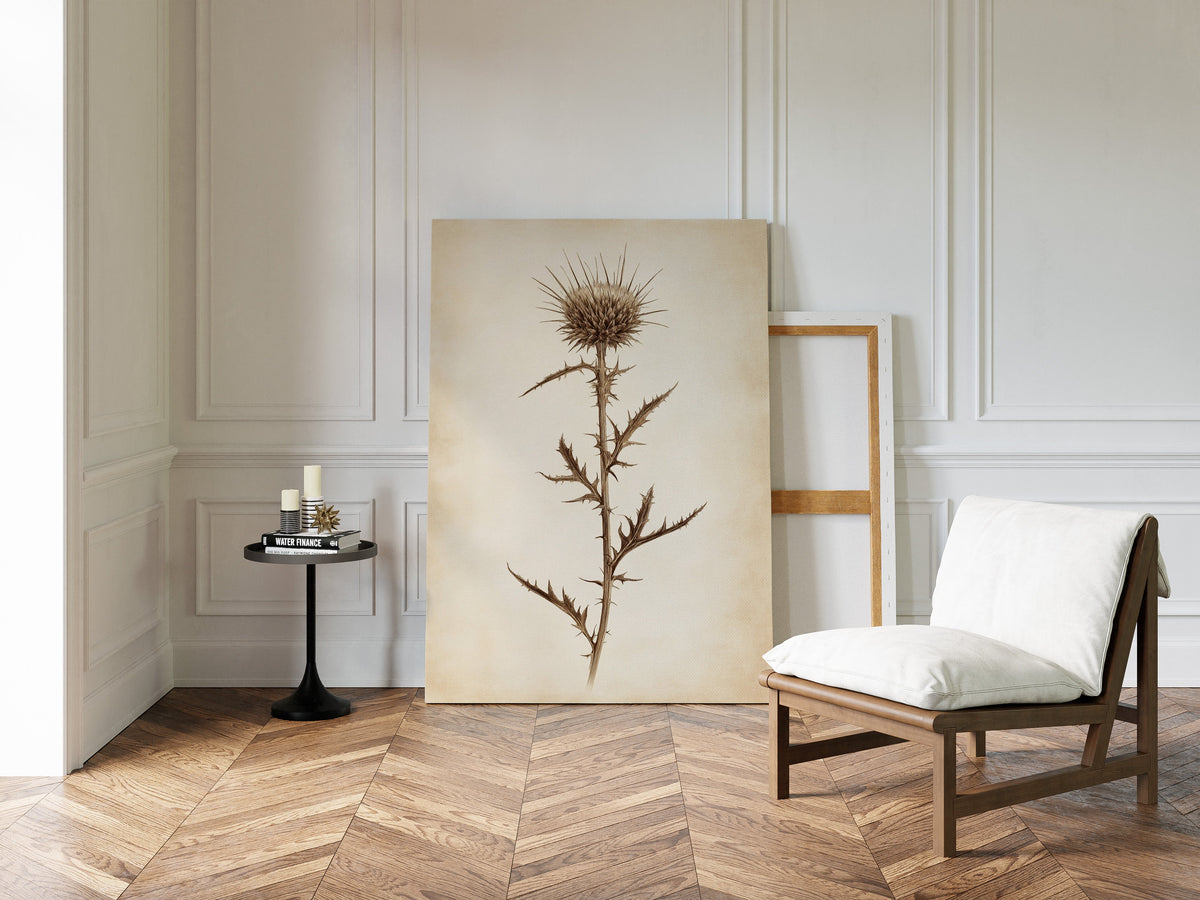 Vintage Thistle Botanical Print – Rustic Western Floral Wall Art