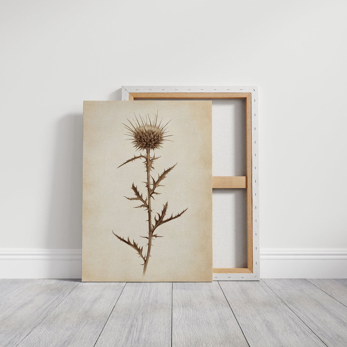 Vintage Thistle Botanical Print – Rustic Western Floral Wall Art