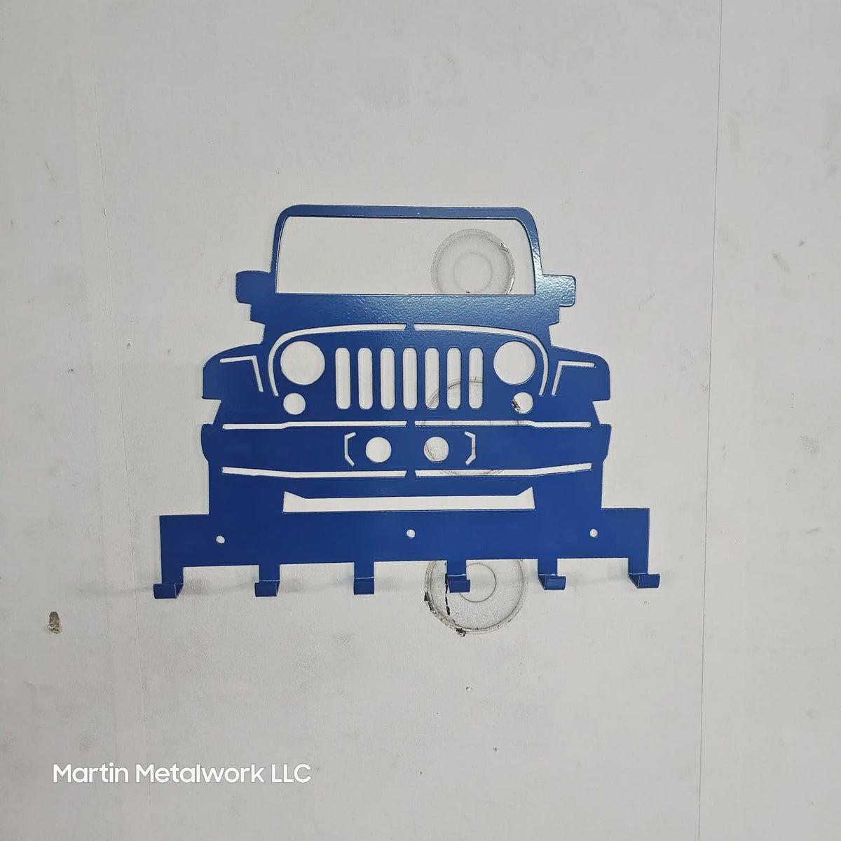 Jeep JK Key Hanger – Full Front End Steel Wall Mounted Key Rack – Wrangler JK Organizer 12"x10" Garage Entryway Man Cave Decor