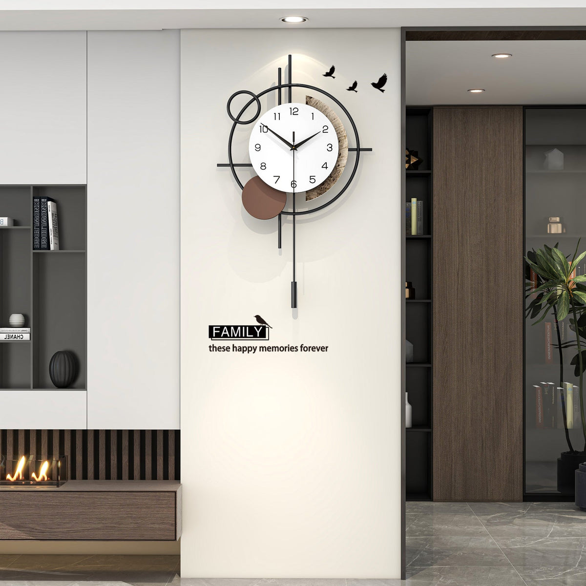 Modern Abstract Wall Clock Minimalist Metal Decorative Home Decor