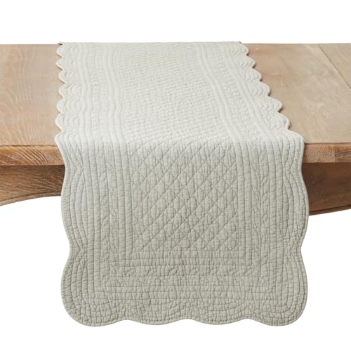 Fennco Styles Quilted Table Runner 16" W x 72" L - 100% Cotton Woven Table Cover for Home Décor, Dining Table, Banquets, Family Gathering,s and Special Events