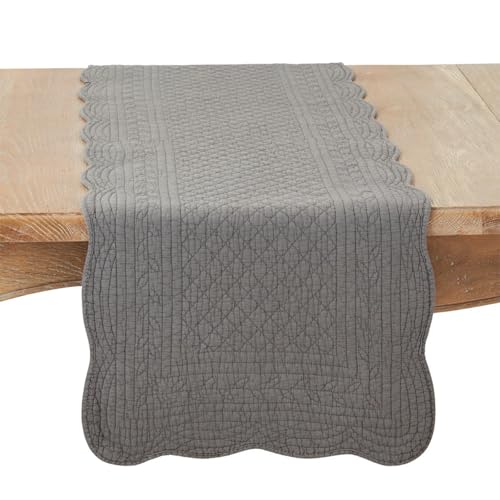 Fennco Styles Quilted Table Runner 16" W x 72" L - 100% Cotton Woven Table Cover for Home Décor, Dining Table, Banquets, Family Gathering,s and Special Events