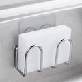 Kitchen Sponge Holder Sink Caddy for Sponges Scrubbers Soap No Drilling Adhesive Rustproof SUS304 Stainless Steel Compact Kitchen Sink Accessories