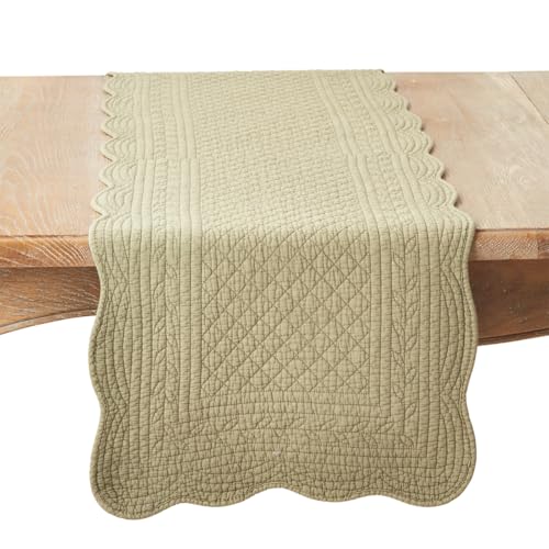 Fennco Styles Quilted Table Runner 16" W x 72" L - 100% Cotton Woven Table Cover for Home Décor, Dining Table, Banquets, Family Gathering,s and Special Events
