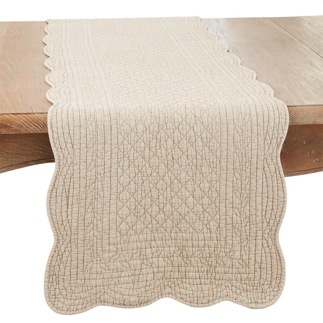 Fennco Styles Quilted Table Runner 16" W x 72" L - 100% Cotton Woven Table Cover for Home Décor, Dining Table, Banquets, Family Gathering,s and Special Events