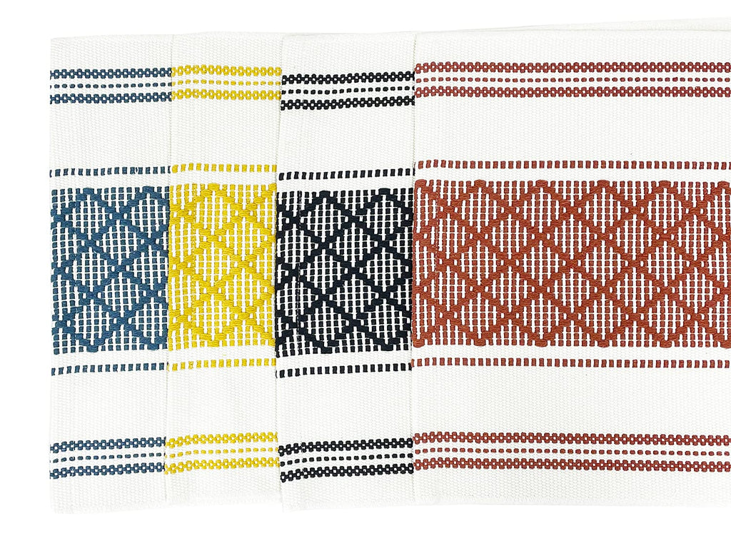 Fennco Styles Diamond Stitch Design Cotton Blend Placemats 14" W x 19" L, Set of 4 - Black Geometric Woven Table Mats for Boho Décor, Home, Dining Table, Banquets, Family Gatherings, Special Occasion