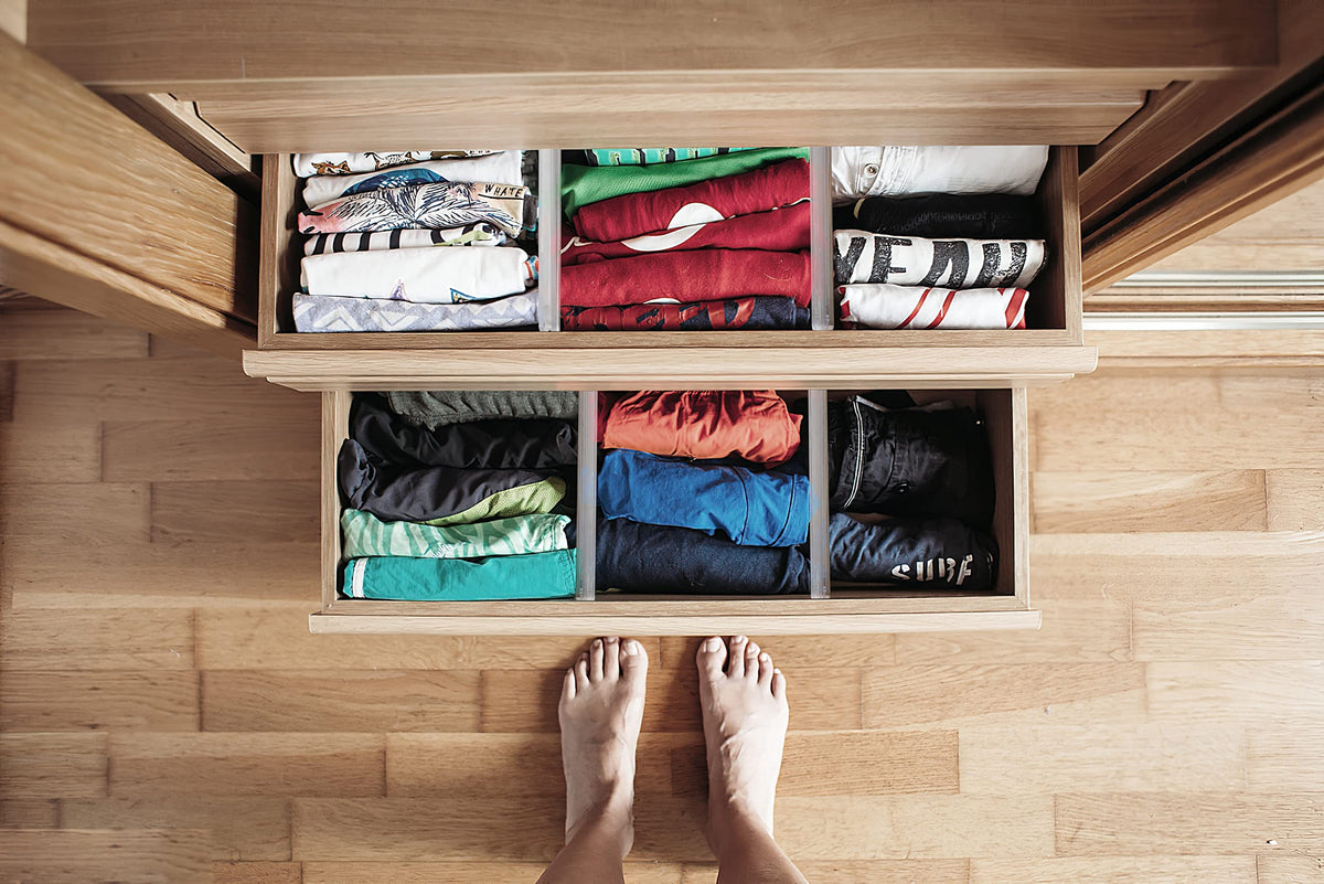 6 Pack Drawer Dividers Organizers Adjustable 3.2" High Expandable from 11-20"