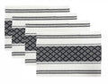 Fennco Styles Diamond Stitch Design Cotton Blend Placemats 14" W x 19" L, Set of 4 - Black Geometric Woven Table Mats for Boho Décor, Home, Dining Table, Banquets, Family Gatherings, Special Occasion