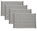 Fennco Styles Modern Diamond Woven Placemats 12" W x 19" L, Set of 4 - Grey Geometric Fringe Table Mats for Dining Room, Banquets, Family Gatherings, and Holidays