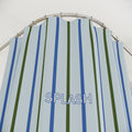 Striped 'SPLASH' Shower Curtain — Coastal Blue & Olive Bath Curtain