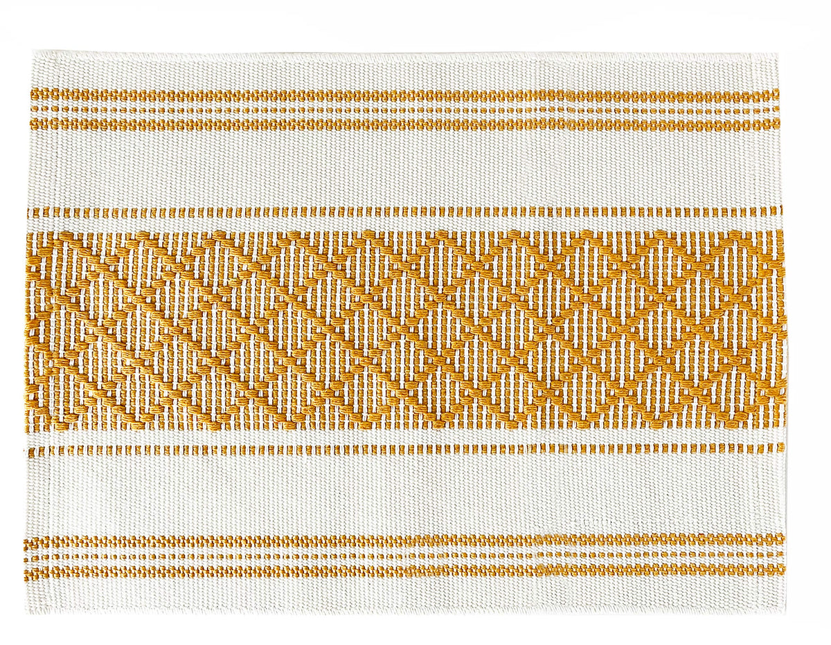 Fennco Styles Diamond Stitch Design Cotton Blend Placemats 14" W x 19" L, Set of 4 - Black Geometric Woven Table Mats for Boho Décor, Home, Dining Table, Banquets, Family Gatherings, Special Occasion