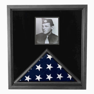 Photo Flag and Medal Display Case, Flag and Photo Frame