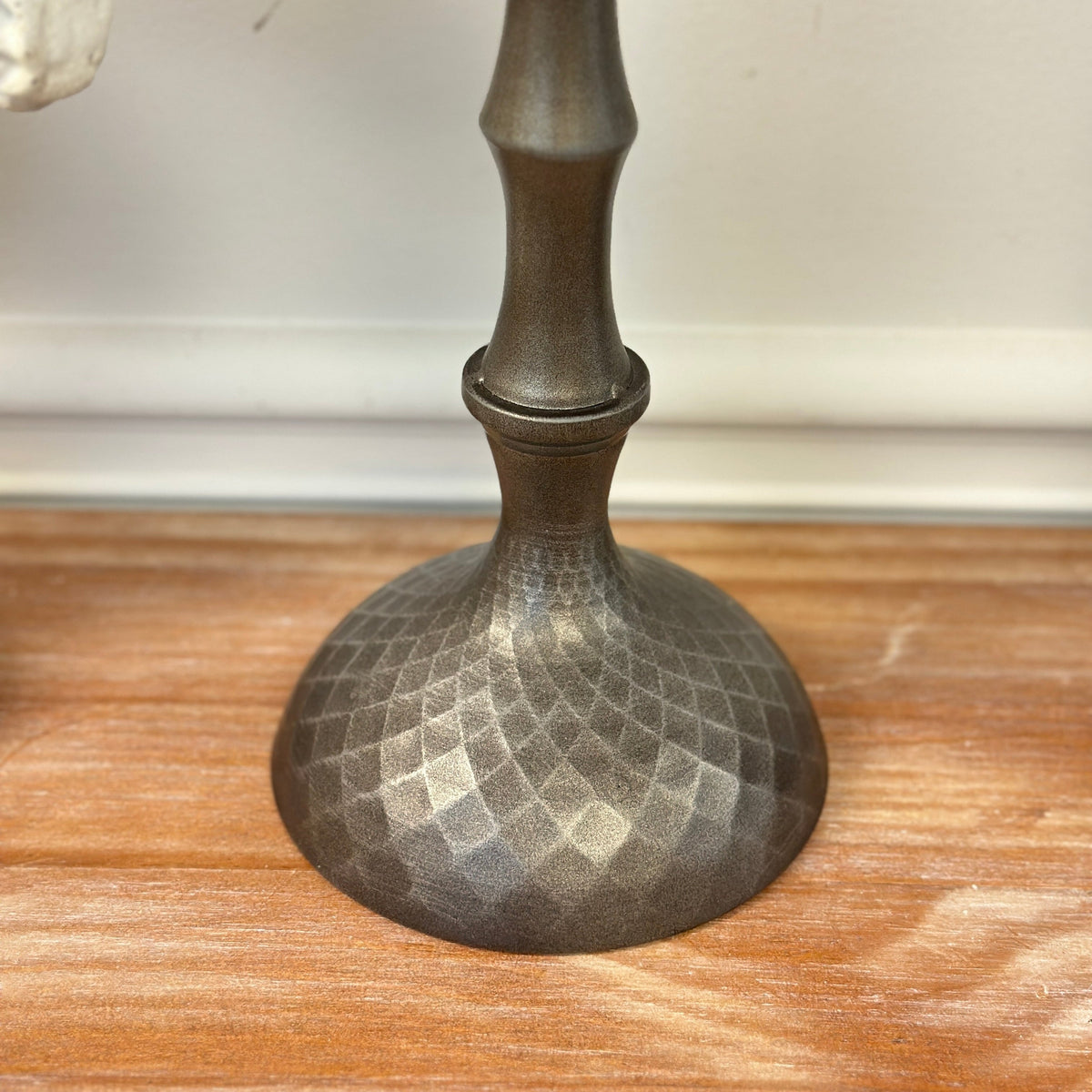 Hammered Metal Pillar Candle Holder