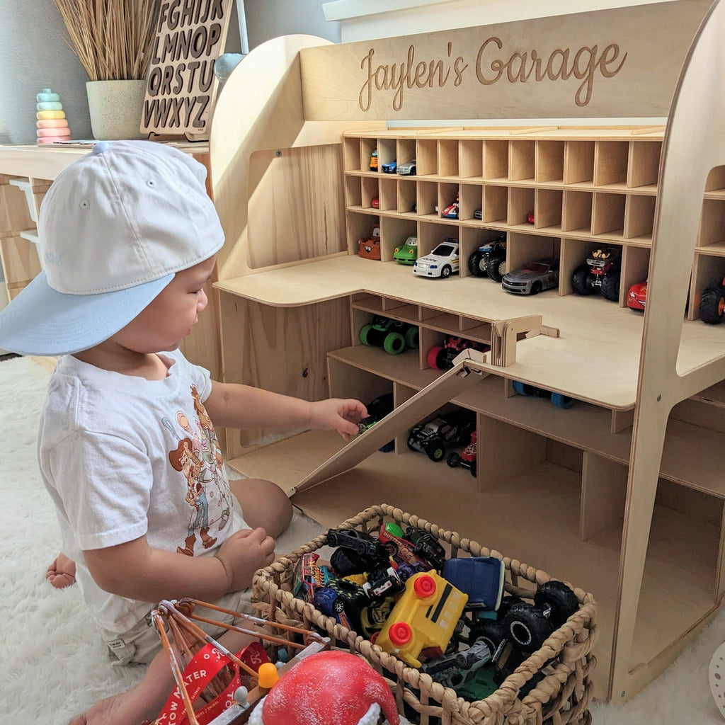Toy Car Garage Storage - Natural