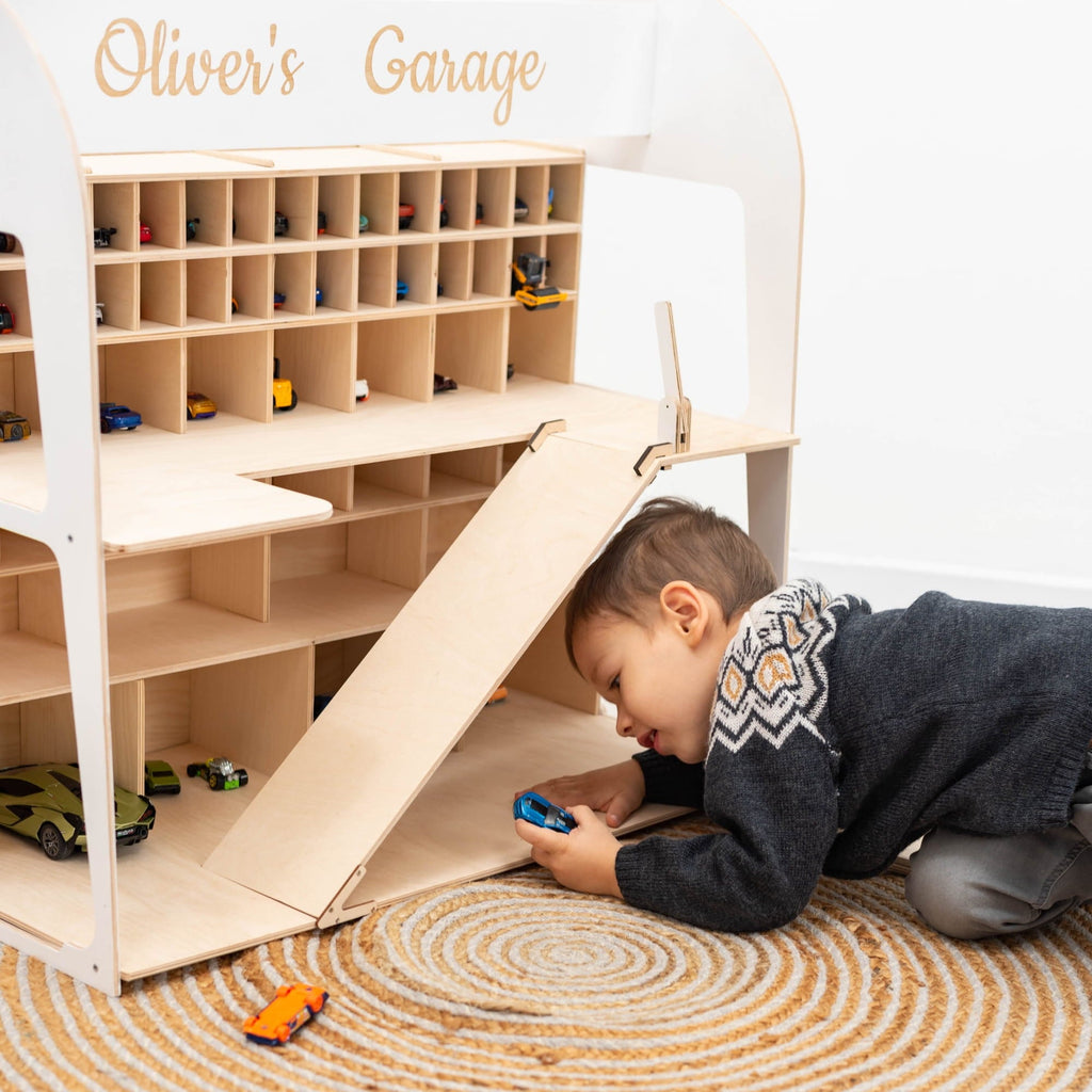 Toy Car Garage Storage - Natural