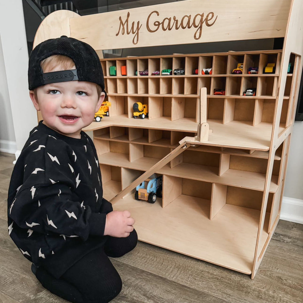 Toy Car Garage Storage - Natural