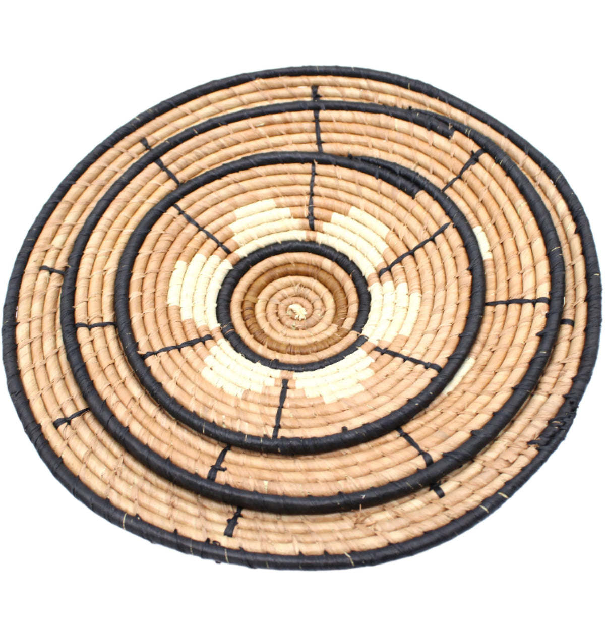 Dakarai Raffia Straw Wall or Table Decor Display Basket Tray Sets