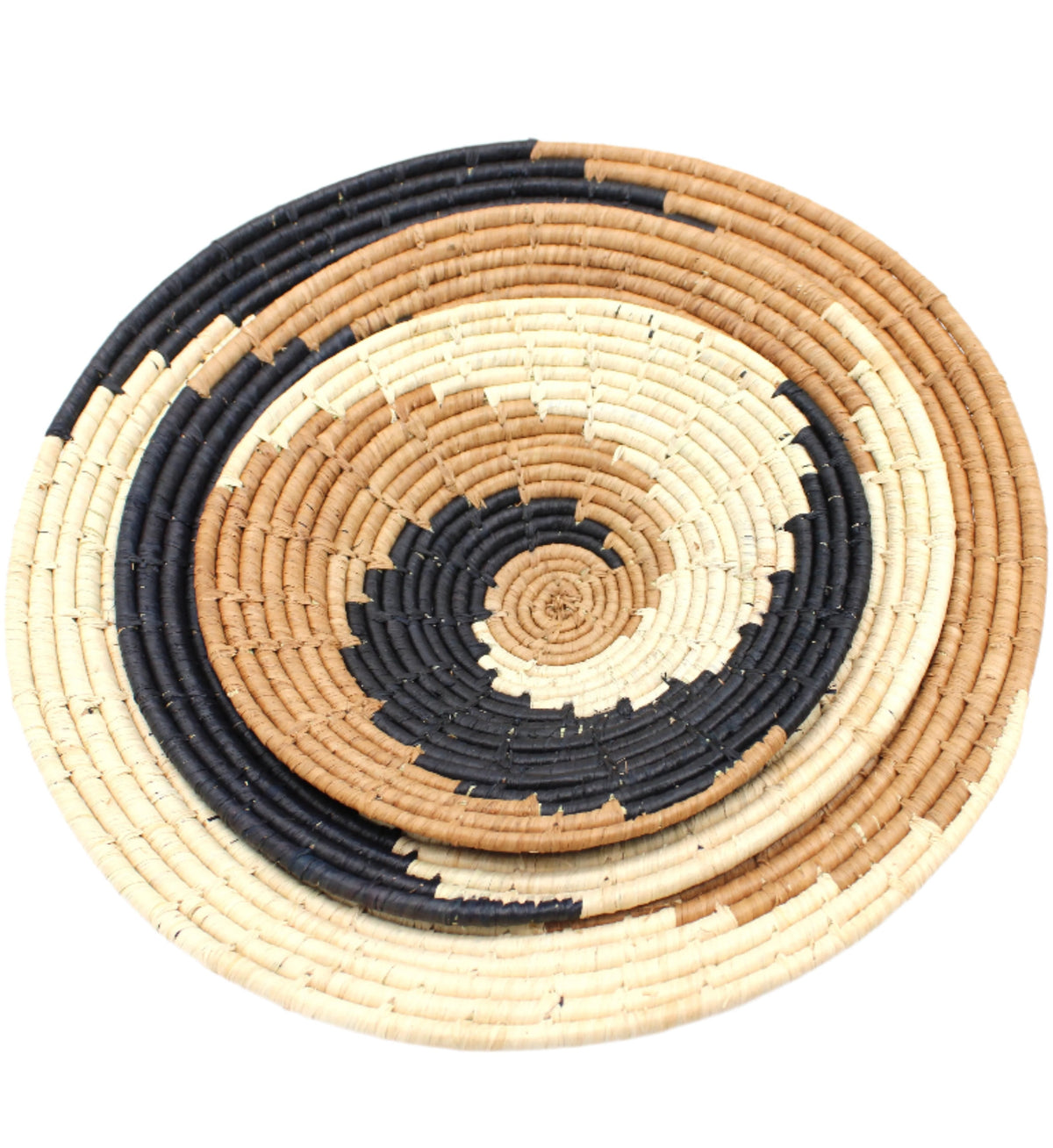 Dakarai Raffia Straw Wall or Table Decor Display Basket Tray Sets