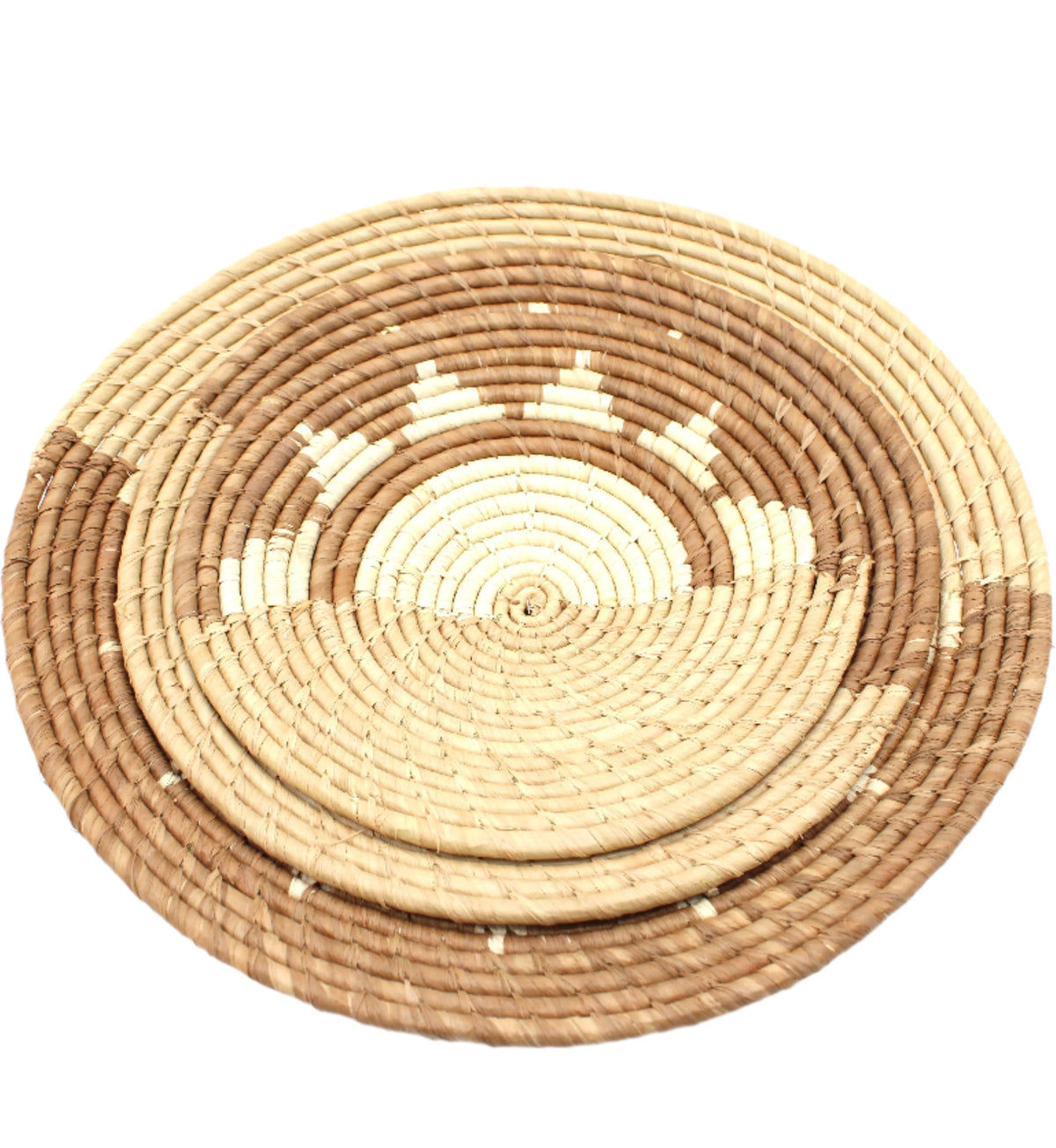 Dakarai Raffia Straw Wall or Table Decor Display Basket Tray Sets