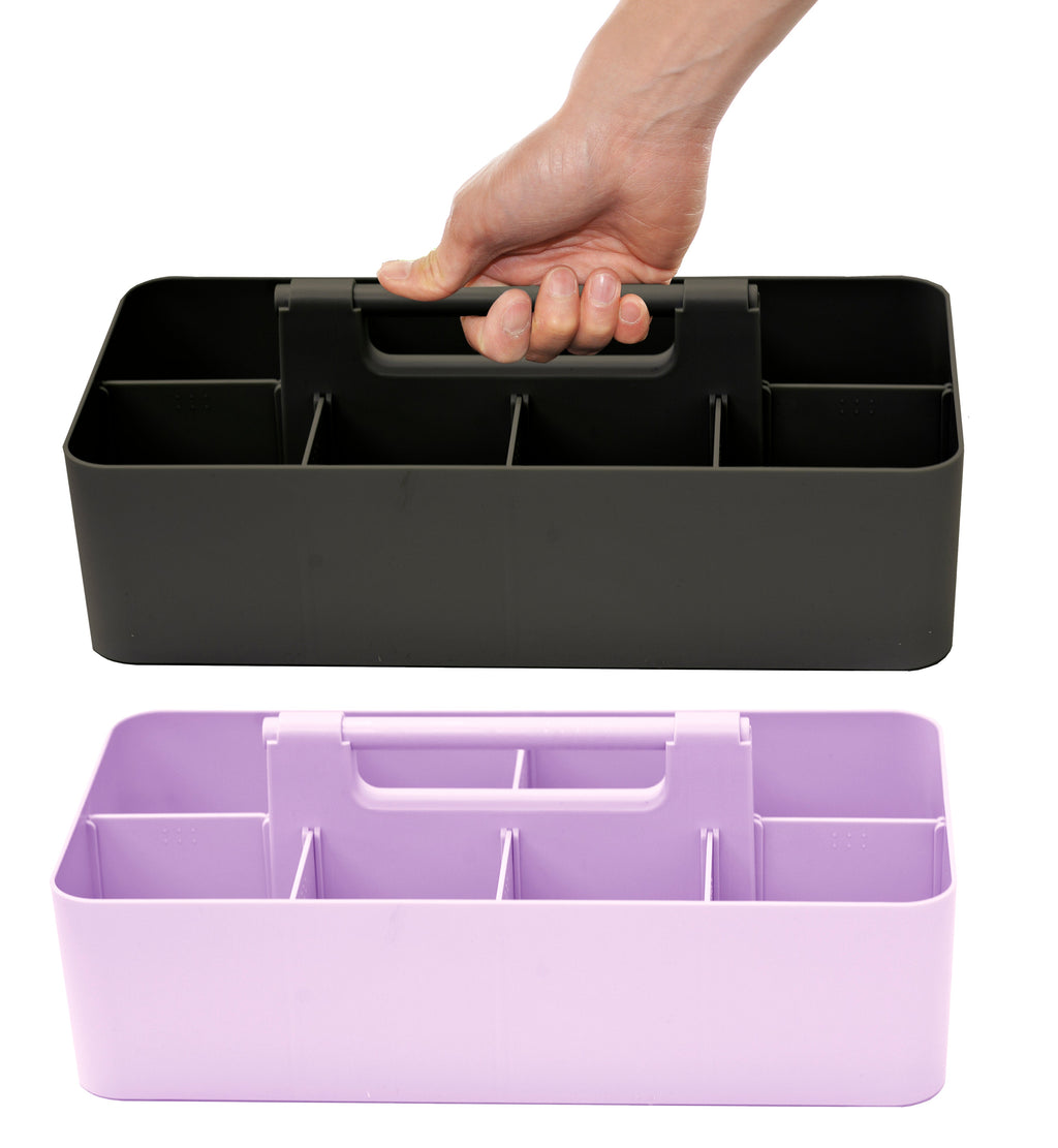 Enjoy Organizer -Portable Caddy Organizer -2 Stackable Plastic Caddy with Handle | Desk, Makeup, Dorm Caddy, Classroom Art Organizers (Made In Usa)