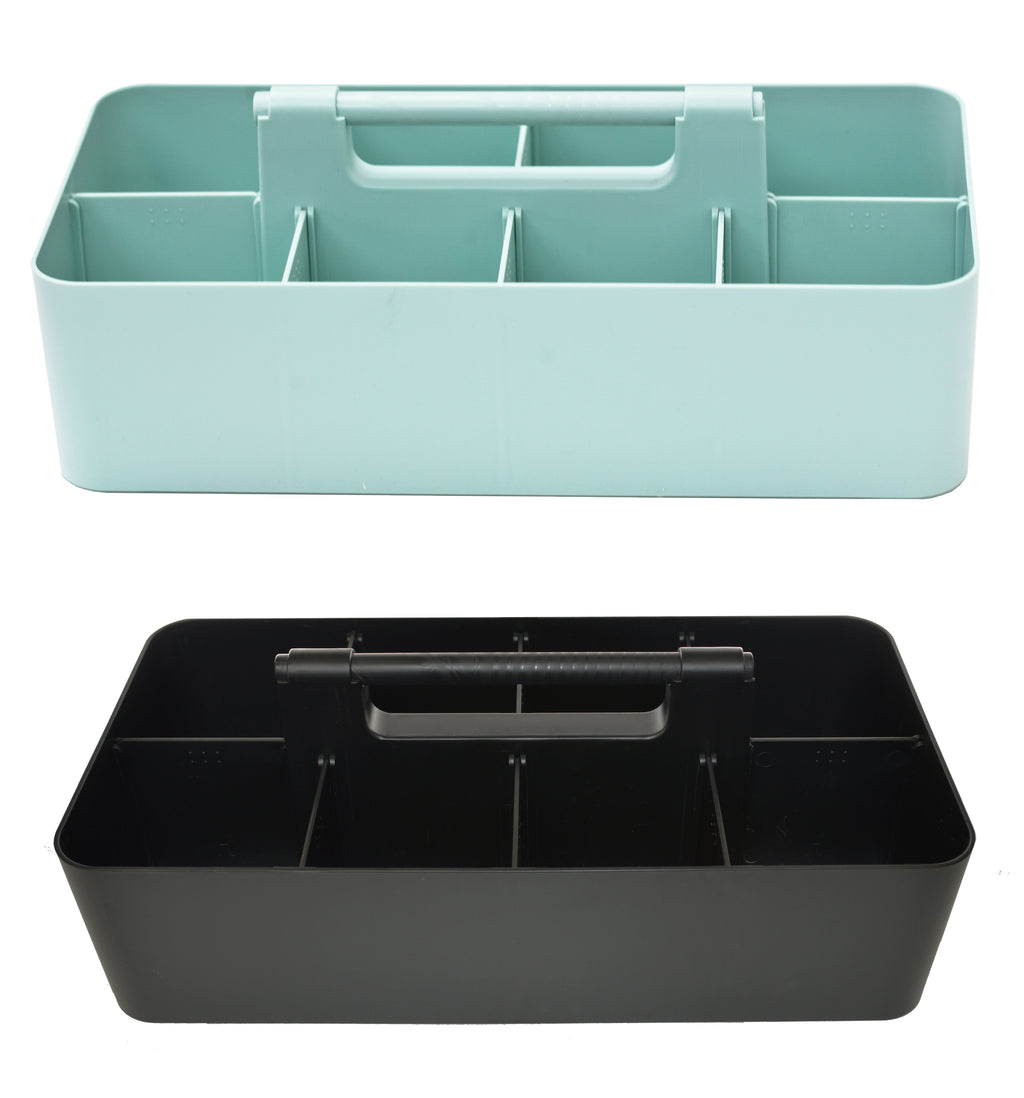 Enjoy Organizer -Portable Caddy Organizer -2 Stackable Plastic Caddy with Handle | Desk, Makeup, Dorm Caddy, Classroom Art Organizers (Made In Usa)