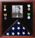 Photo Flag and Medal Display Case, Flag and Photo Frame