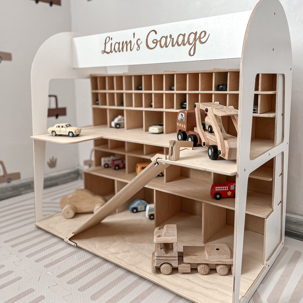 Toy Car Garage Storage - Natural