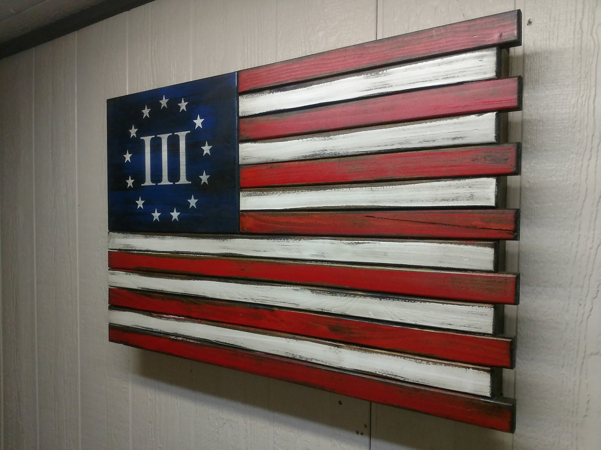 Large American Flag Gun Concealment Case with 2 Compartments
