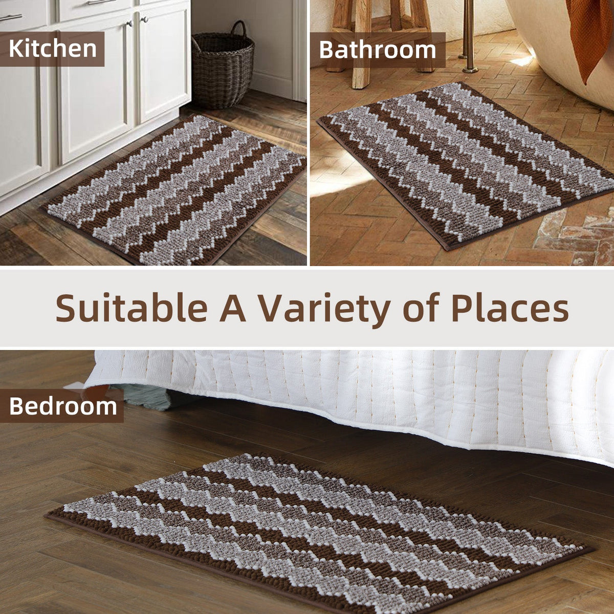 Kasentex Soft Absorbent Bath Rug - Plush Bathroom Mat