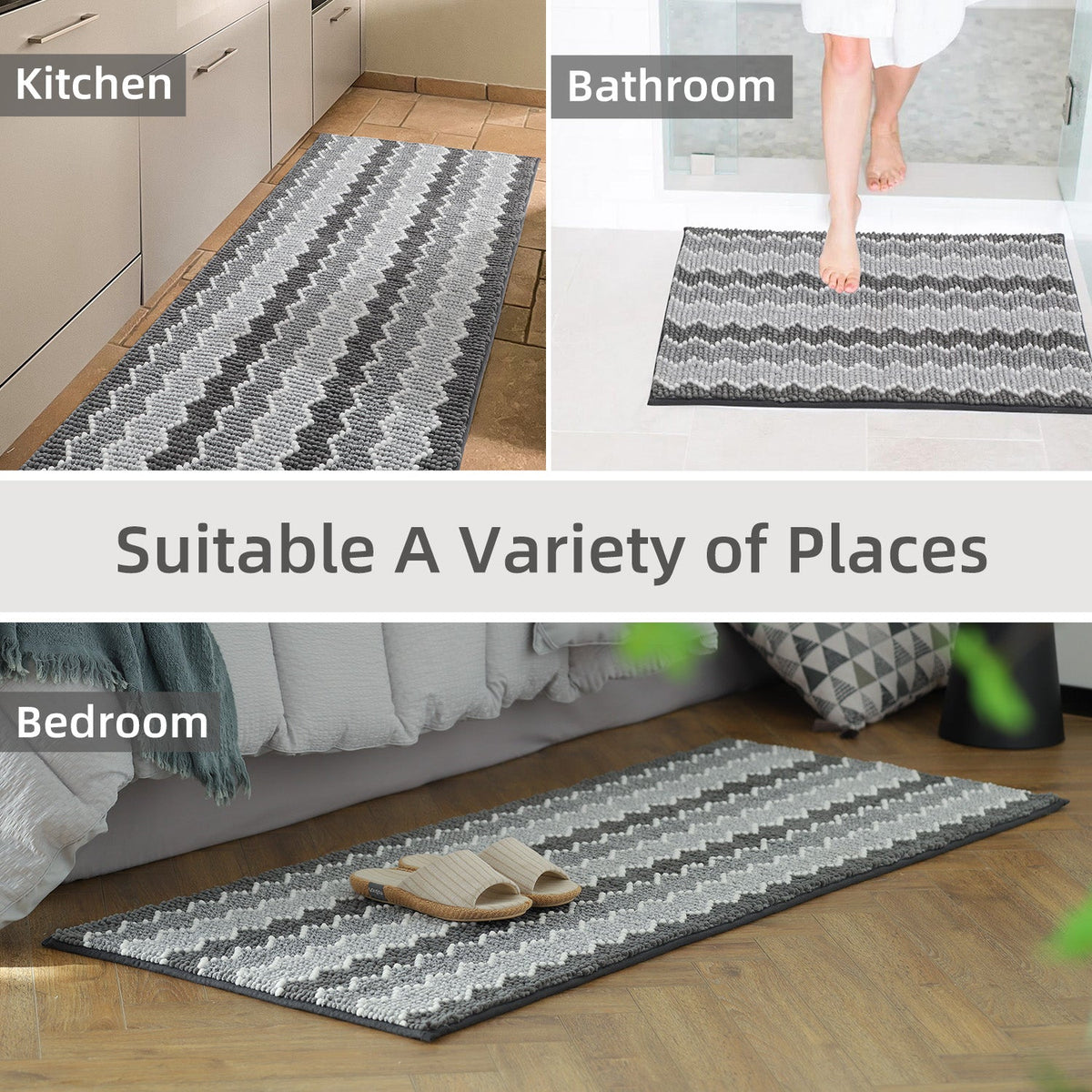 Kasentex Soft Absorbent Bath Rug - Plush Bathroom Mat