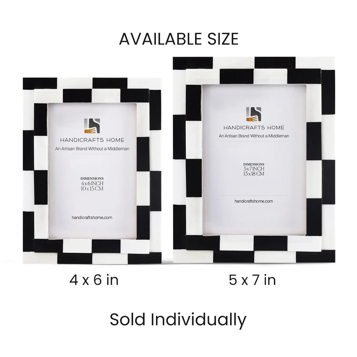Picture Frame Silhouette Shuffled Collection Bone Inlay Multi-Color – 4x6, 5x7