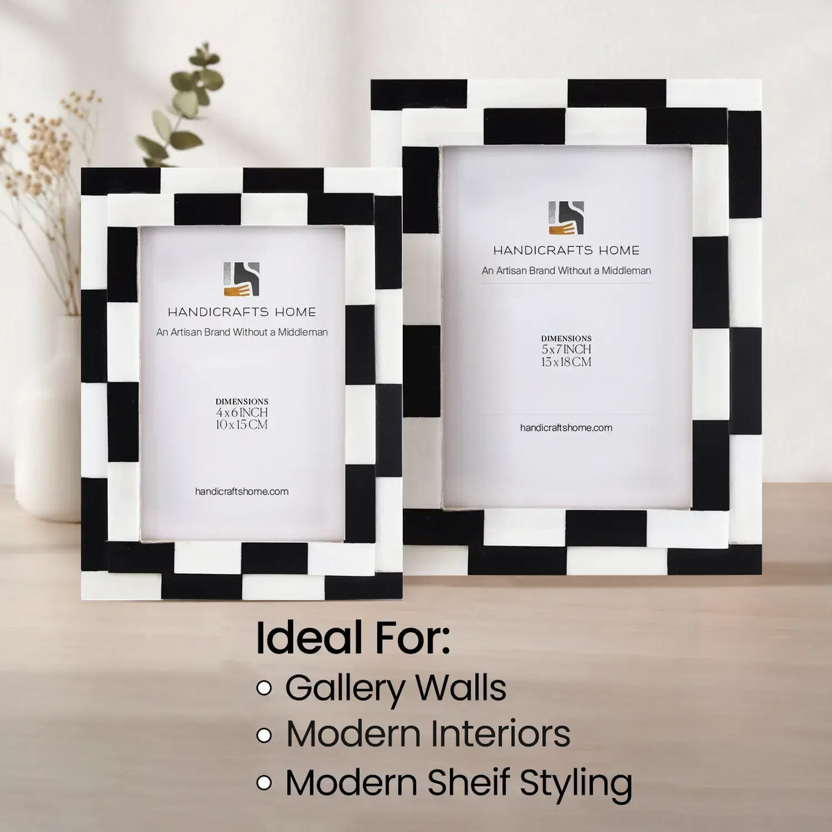 Picture Frame Silhouette Shuffled Collection Bone Inlay Multi-Color – 4x6, 5x7
