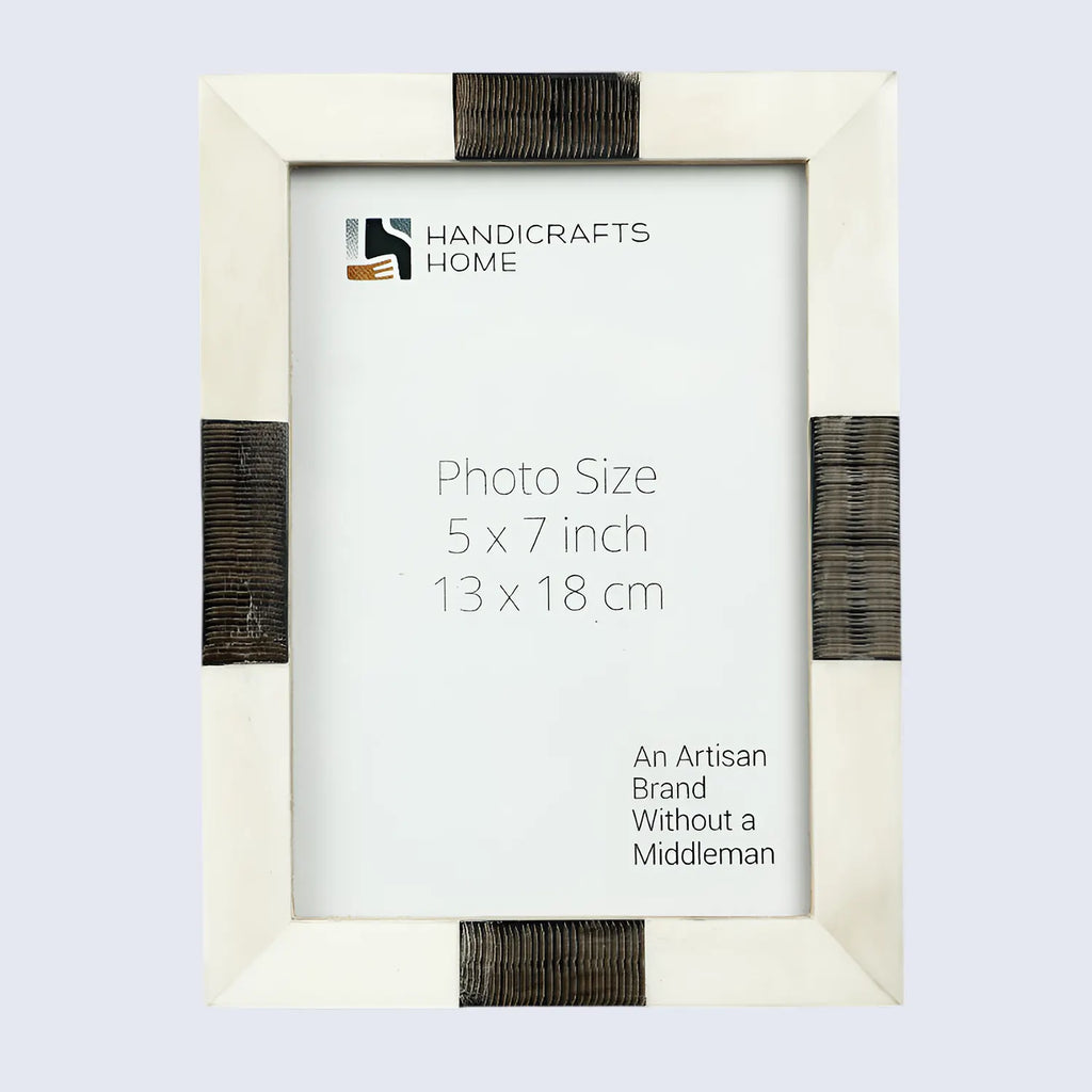 Picture Frame Sea Siren Teles Collection Bone & Horn Inlay White Black – 2 Sizes