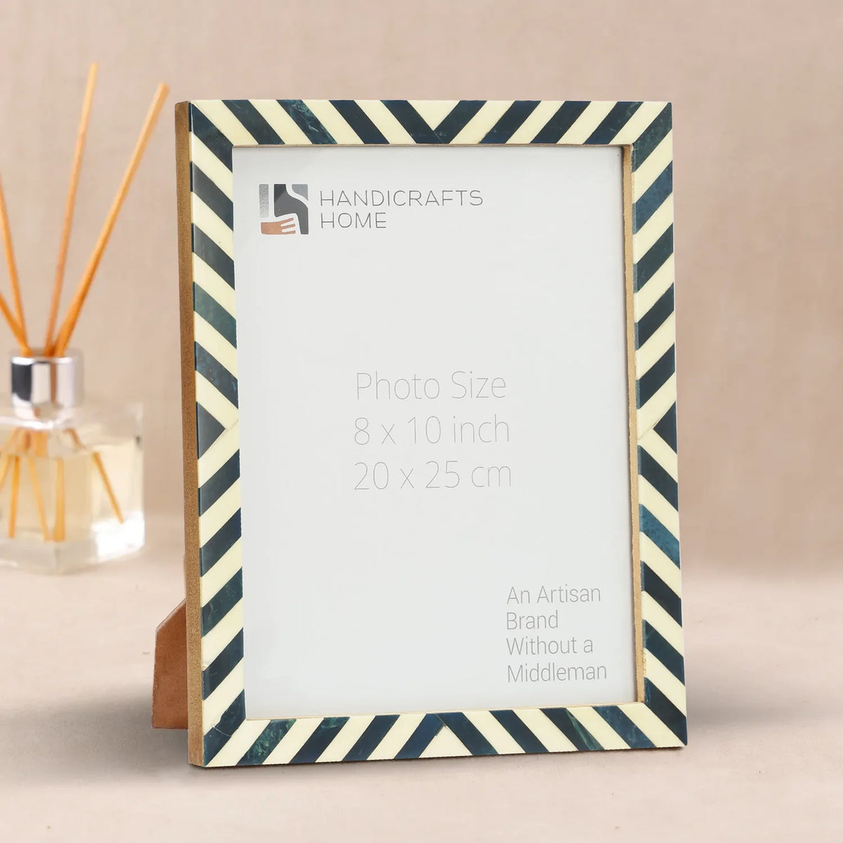 Candy Cane Blueberry Resin Inlay Picture Frame, Blue - White, 3 Sizes (Set of 2)
