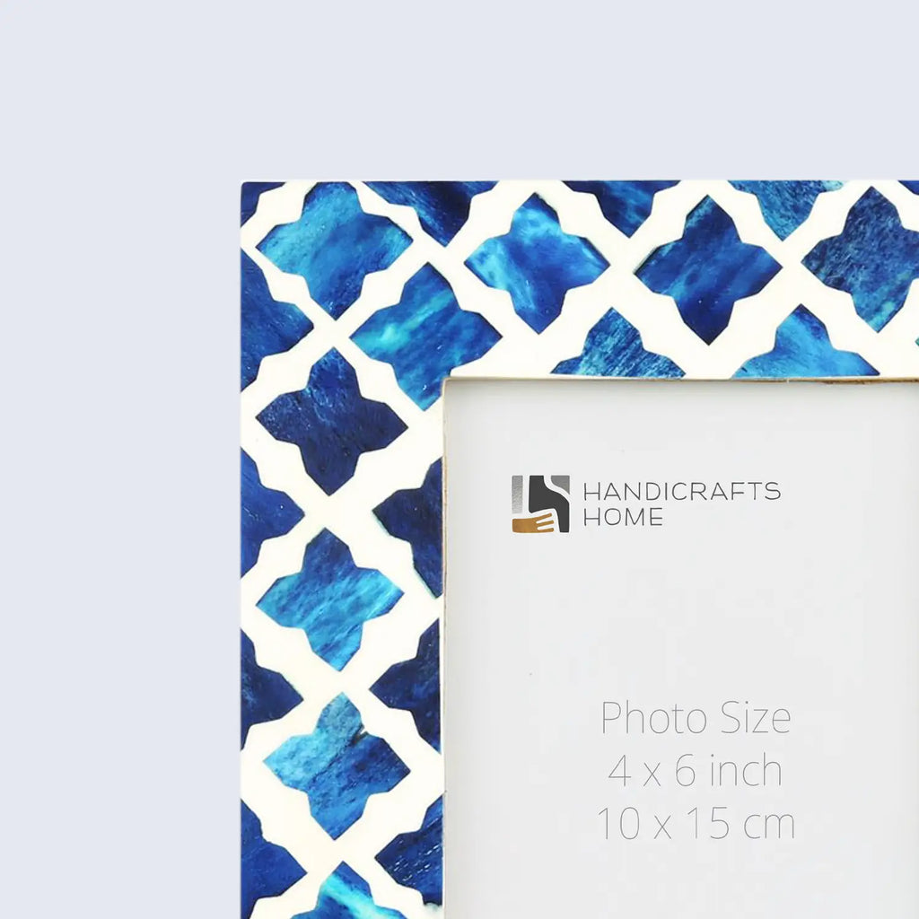Picture Frame Mosaic Quatrefoil Collection Bone & Resin Inlay in 3 Colors