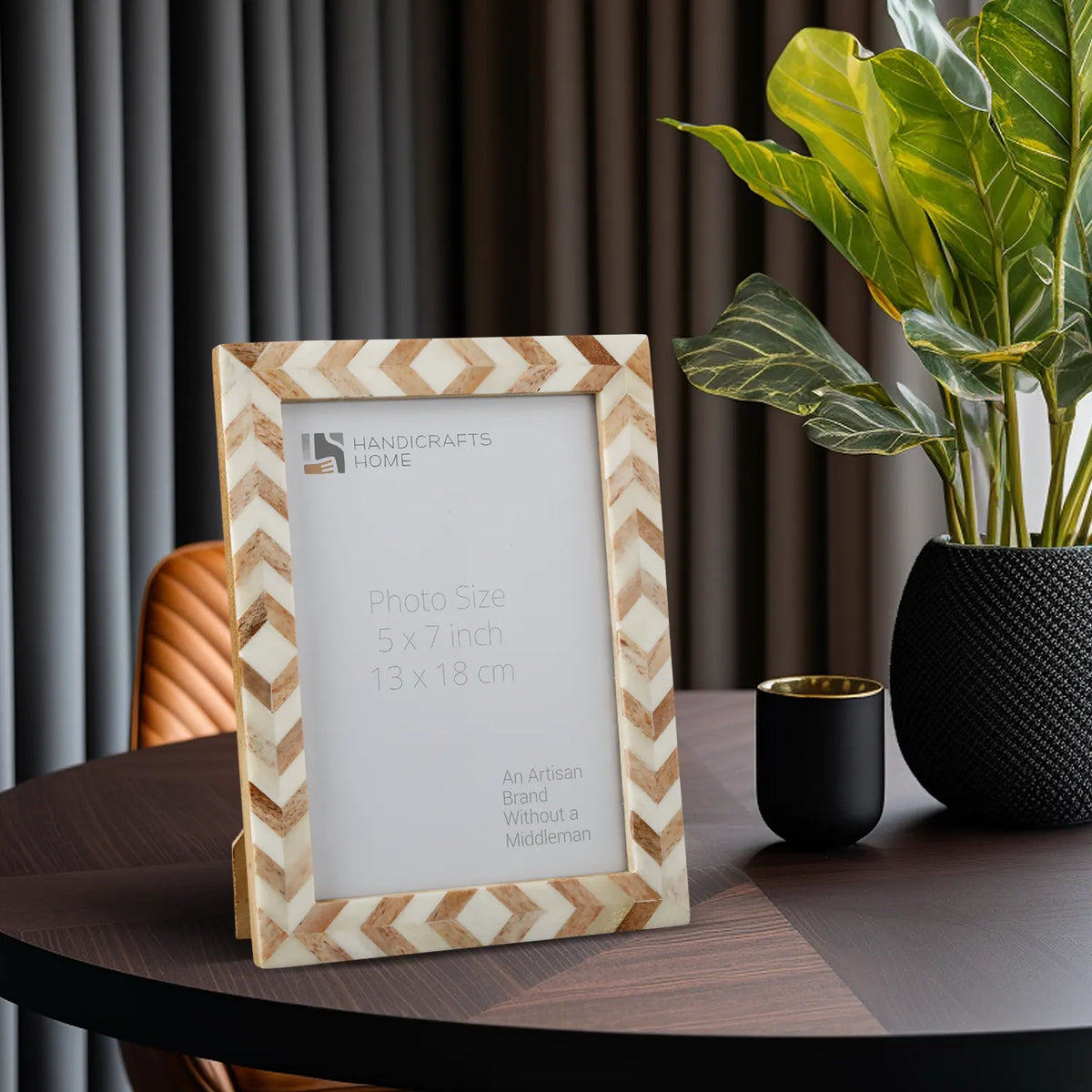 Picture Frame Taj Pattern Collection Bone Inlay Brown 3 Sizes