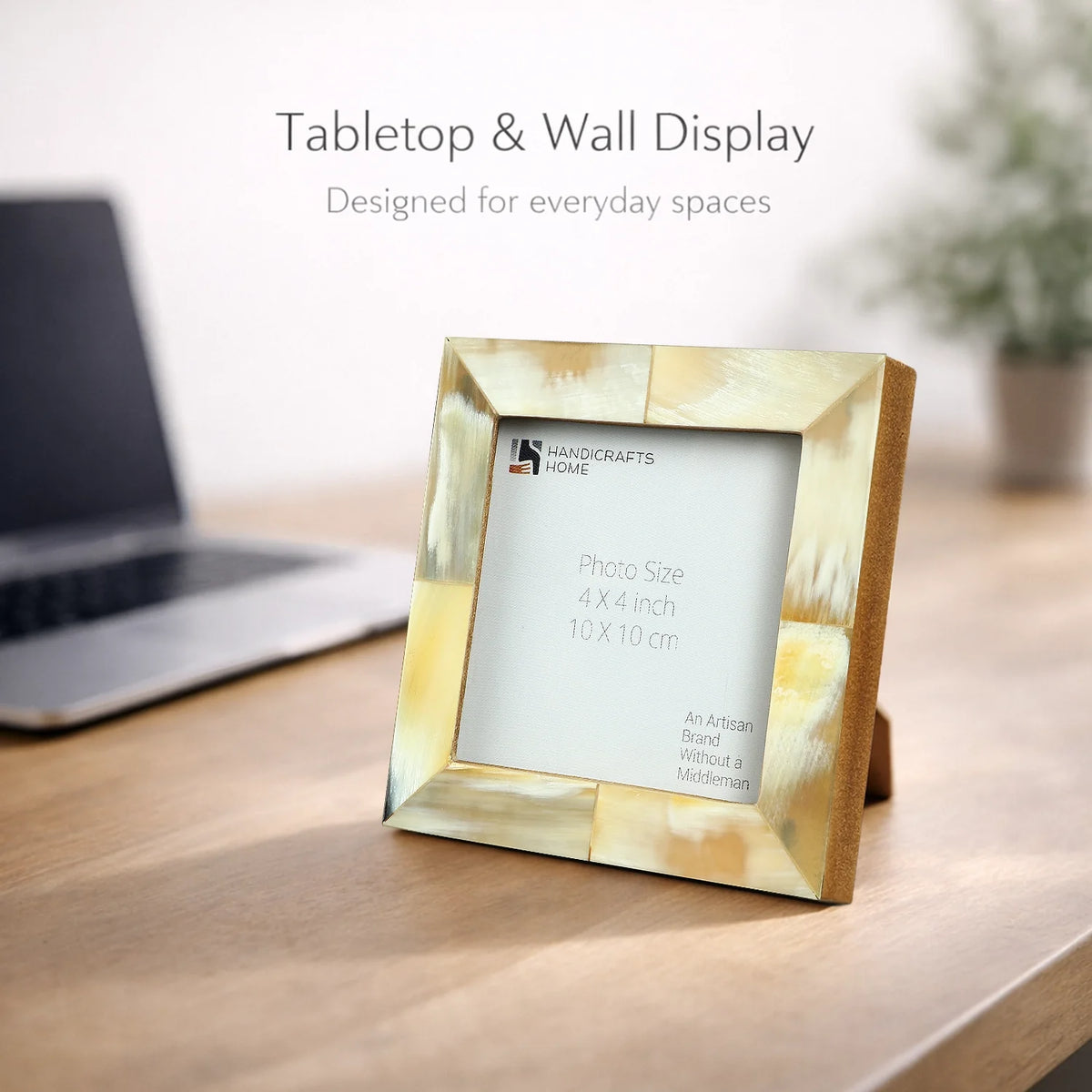 Horn Inlay Picture Frame Tabletop Wall 4x4 4x6 5x7 8x10