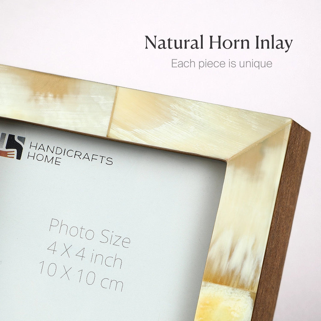 Horn Inlay Picture Frame Tabletop Wall 4x4 4x6 5x7 8x10