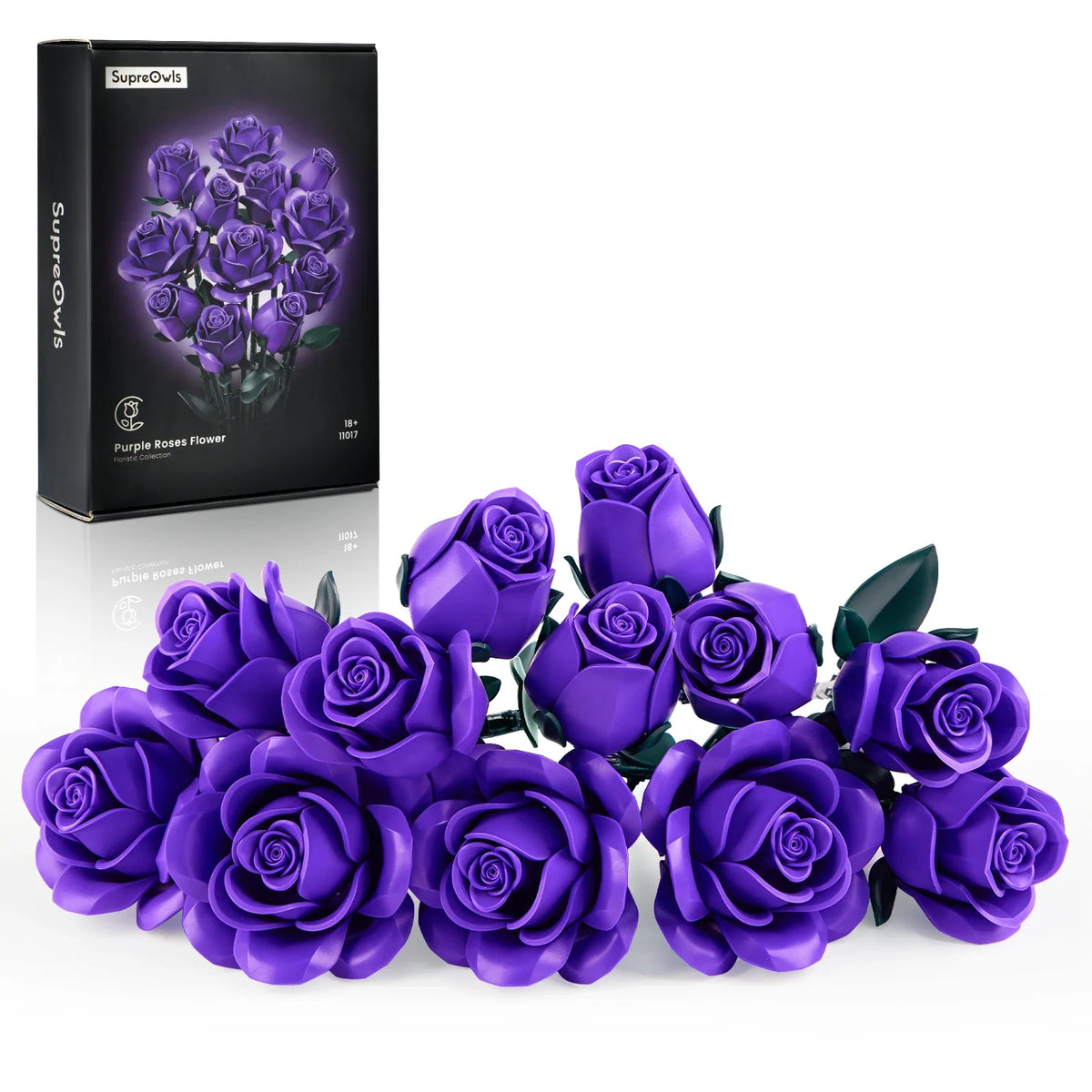 Artificial Purple Roses Bouquet – Faux Flower Arrangement for Home Decor & Gifting