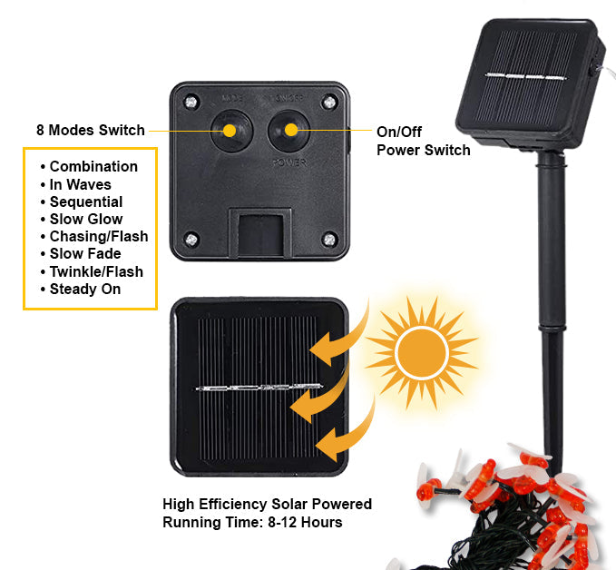 LED Solar String Lights - Bee Design