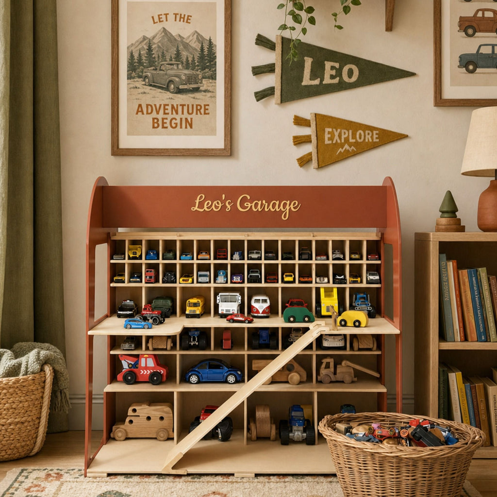 Toy Car Garage Storage - Natural