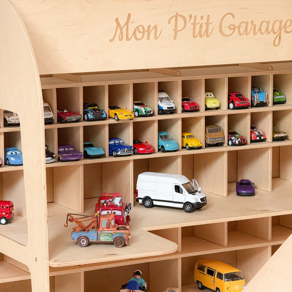 Toy Car Garage Storage - Natural