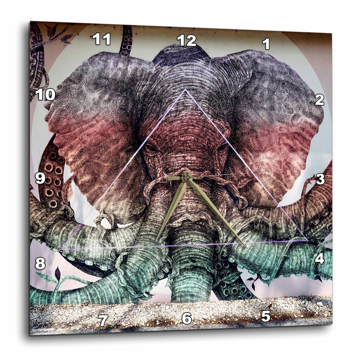 3dRose Tory Anne Collections Photography - Elephant Art Wynwood Walls Miami - Wall Clocks