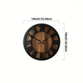 Wall Clock - Silent Wooden Round