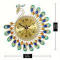 Peacock Shaped Wall Clock Living Room Decor Art Timepiece