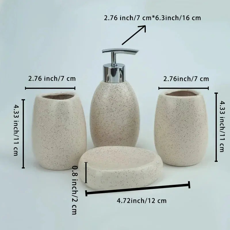 Bathroom Kit - Ceramic White 4pcs