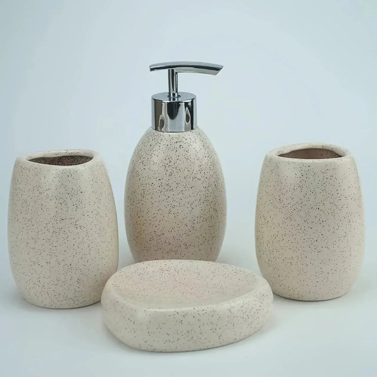 Bathroom Kit - Ceramic White 4pcs